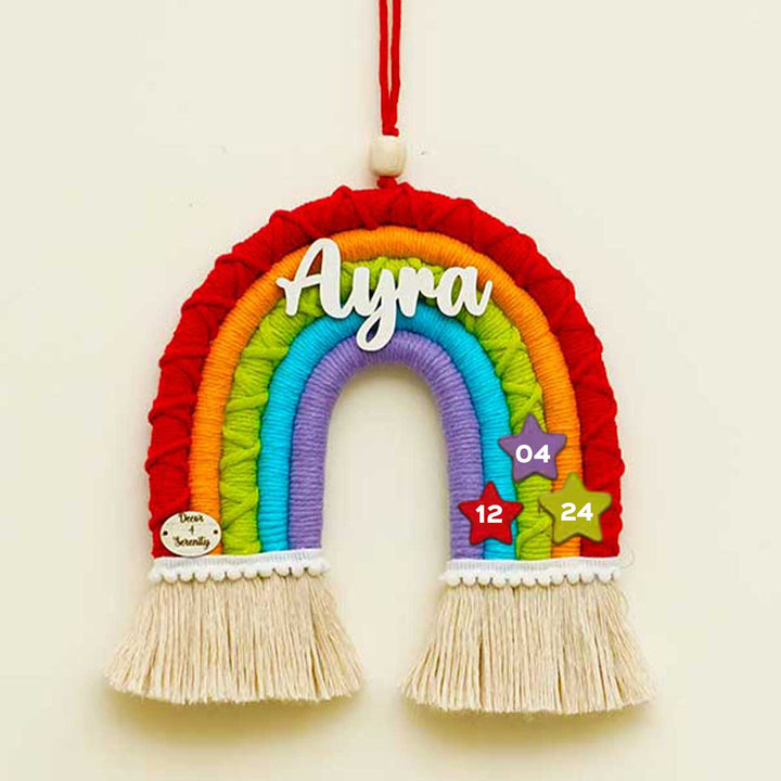 Macrame Rainbow Personalized Kids' Nameplate & Bunting Combo