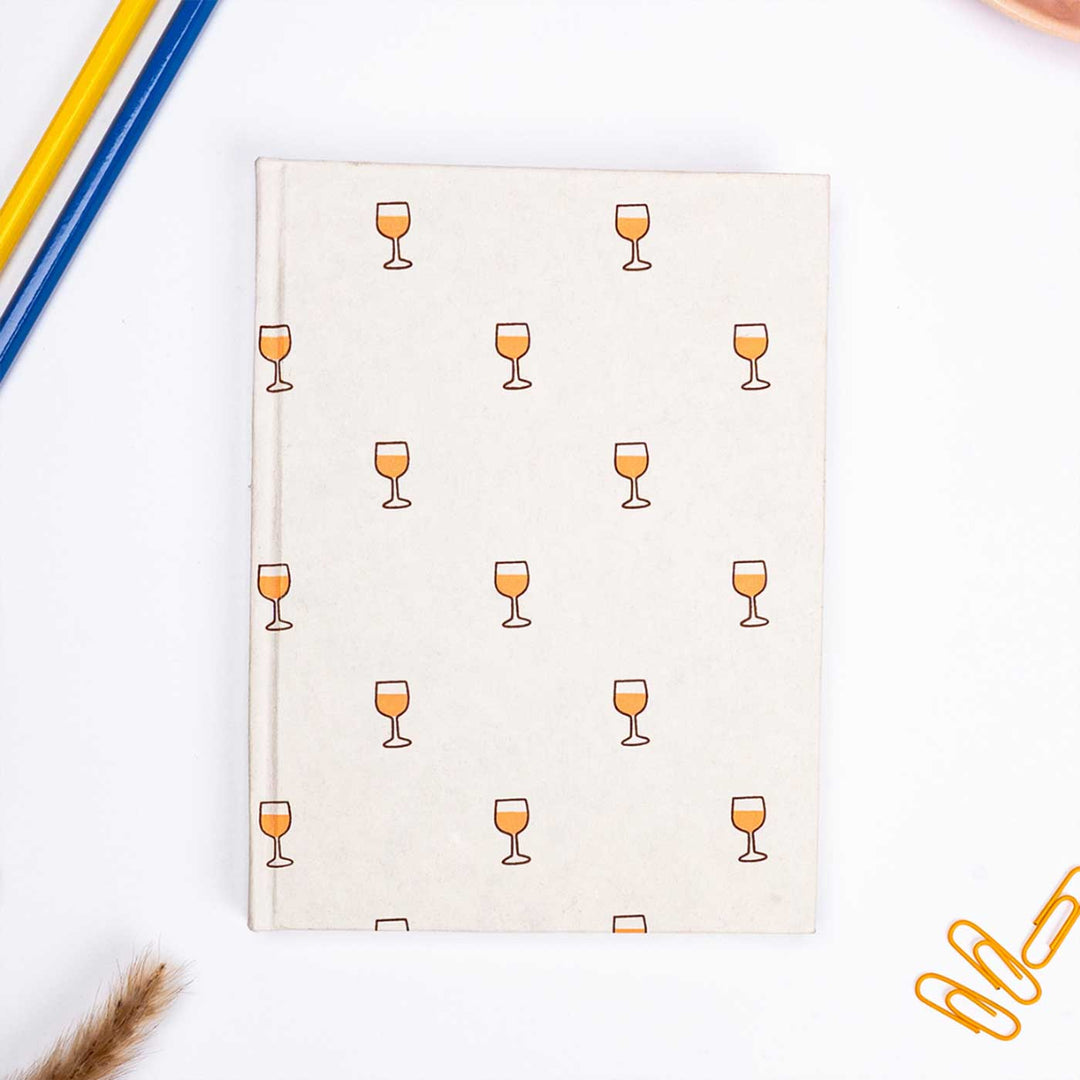 Handmade Unruled Wine Glass Journal | 120 Gsm, 48 Pages