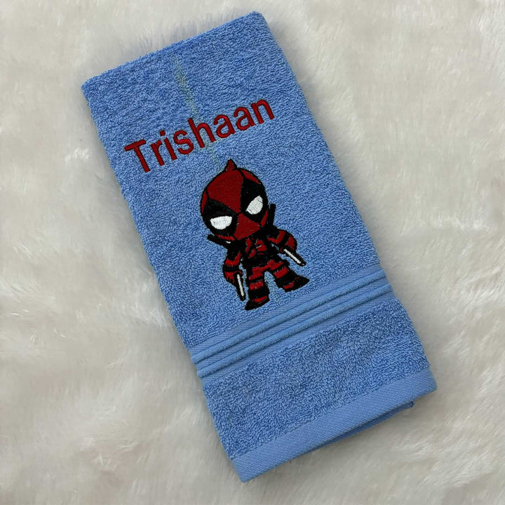 Personalized Embroidered Deadpool Design Cotton Hand Towel