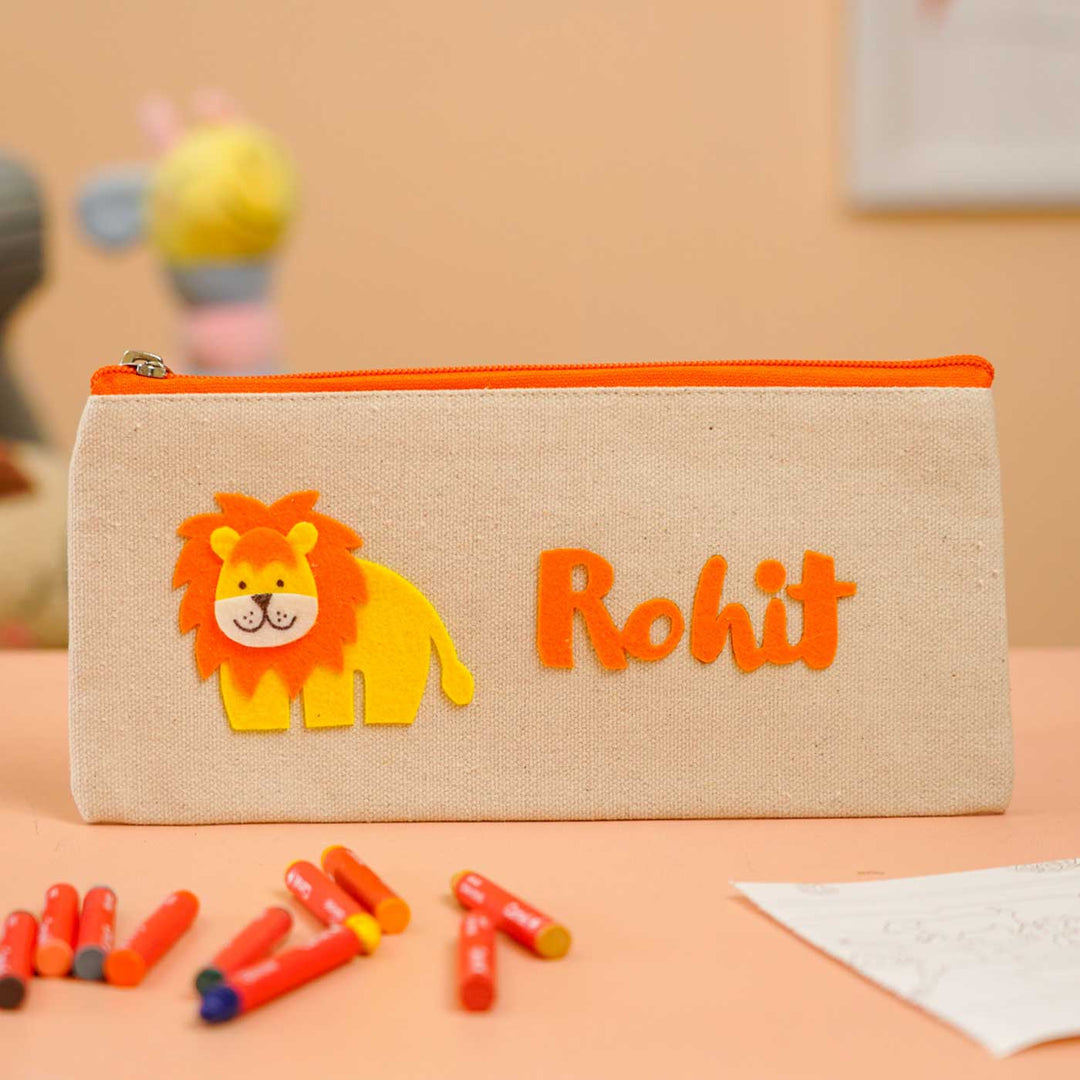 Personalized Lion Theme Stationary Pouch