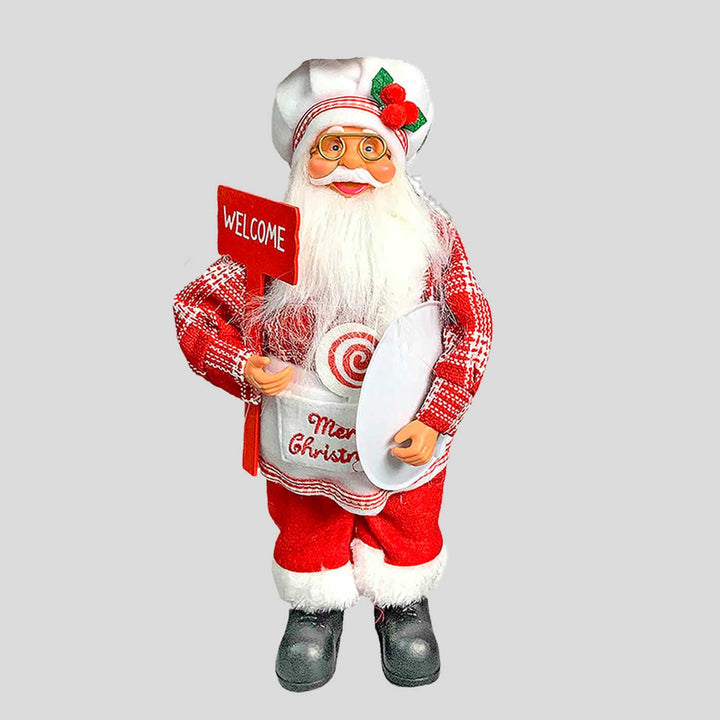 Big Masterchef Santa Claus Self-Standing Woolen Decor For Christmas Table Decoration