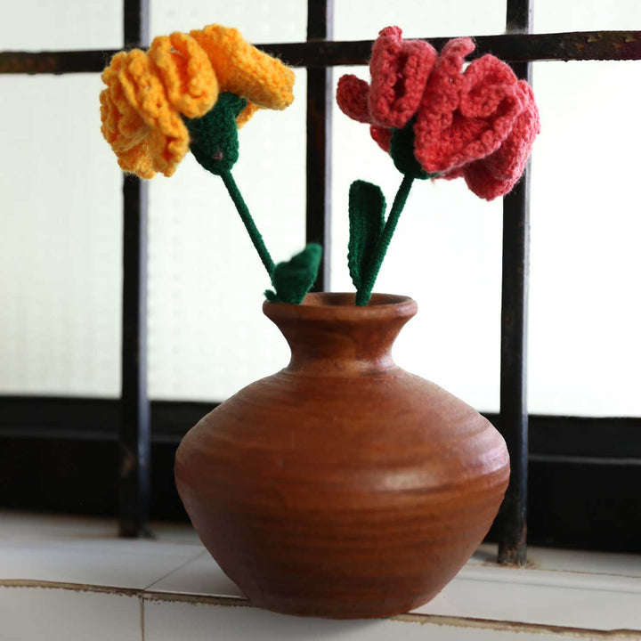 Handmade Crochet Carnation Flower | Set Of 2