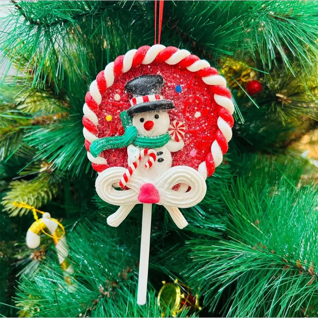 Handmade Snow Lolly Clay Ornaments For Christmas Tree Decoration