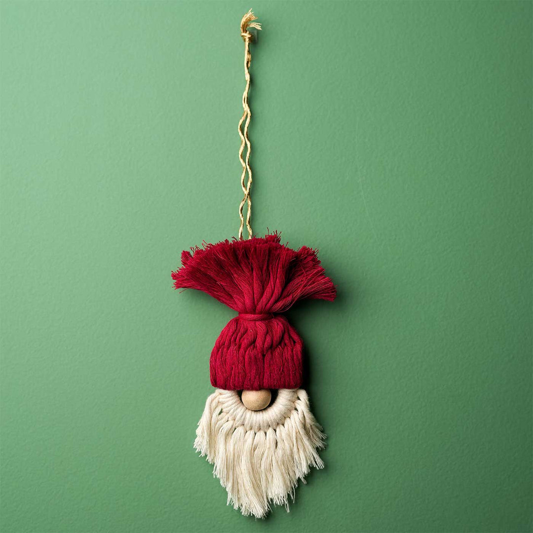 Handmade Gnome Macrame Ornament For Christmas Tree Decoration