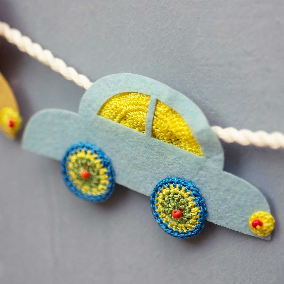 Handmade Crochet Car Themed Felt Bunting