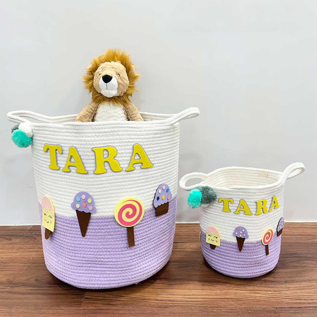 Personalized Handmade Sweet Treats Jute Basket For Kids