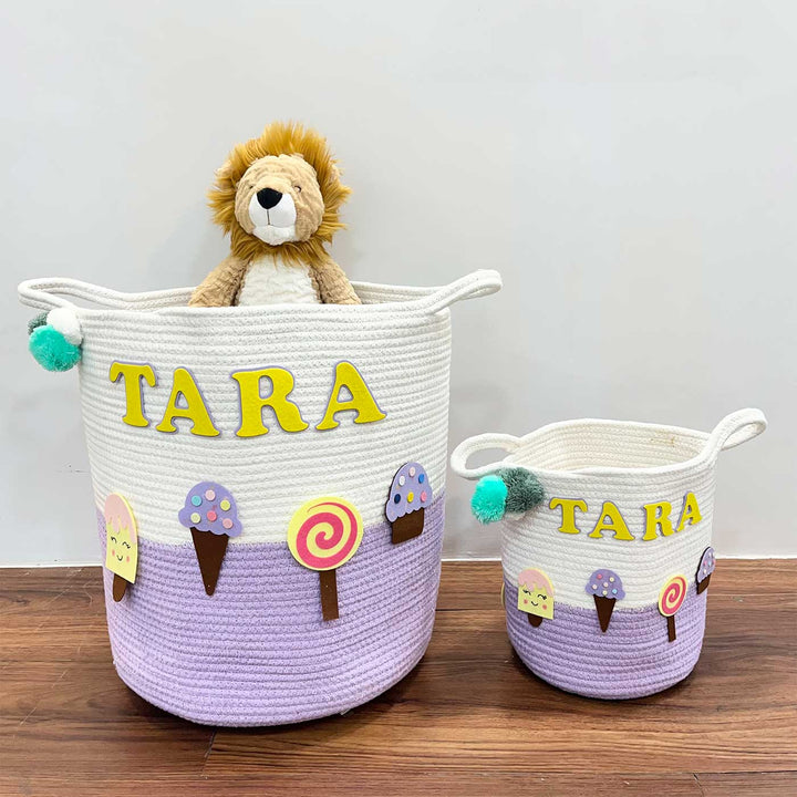 Personalized Handmade Sweet Treats Jute Basket For Kids