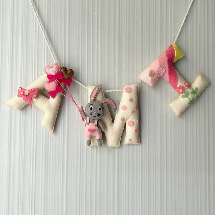 Personalized Daisy The Rabbit Felt Bunting / Garland For Kids