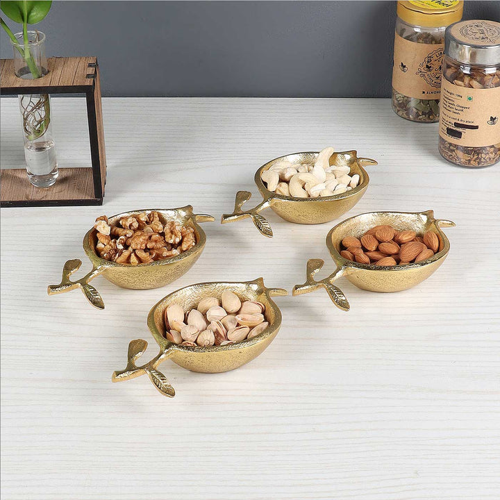 Handmade Pomegranate Shaped Dry Fruits Bowl | Set Of 4