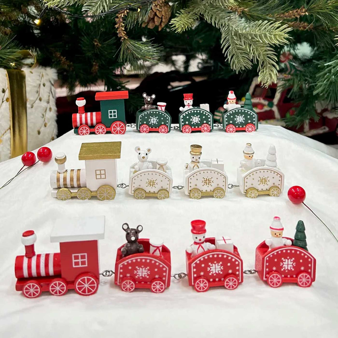 North Pole Express Train Wooden Table Decor For Christmas Decoration | Set Of 3