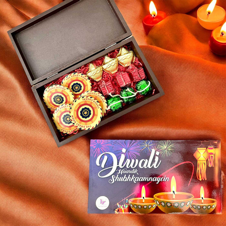 Handmade Diwali Chocolates Diya Design Gift Hamper | Set of 28