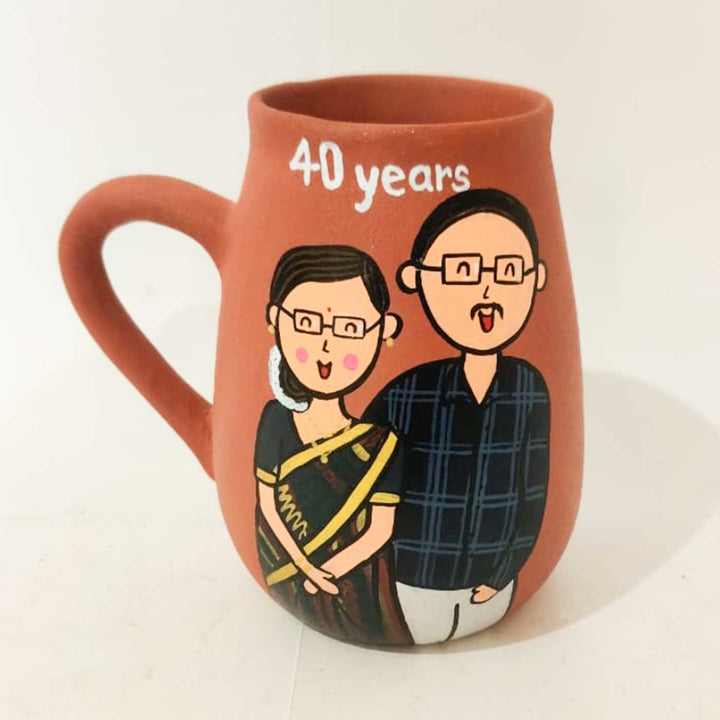 Personalised Terracotta Mugs with Photo Based Caricatures