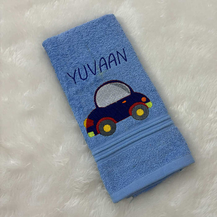 Personalized Embroidered Car Design Cotton Hand Towel