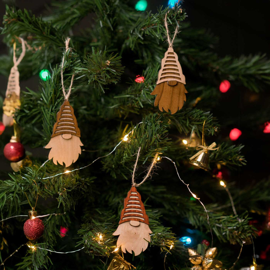 Handmade Wooden Tinker Ornaments For Christmas Tree Decoration | Set of 3