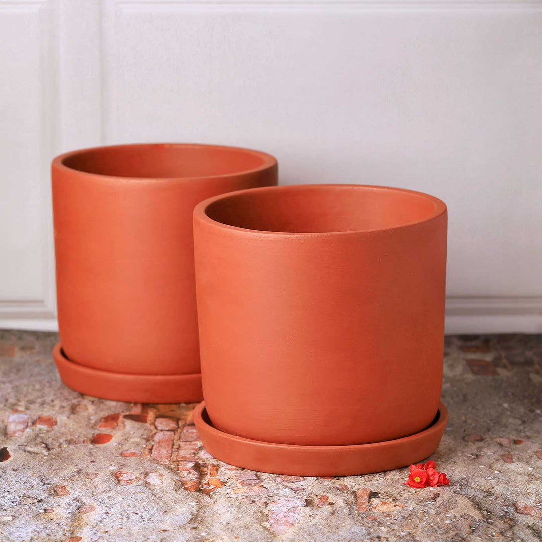 Handmade Large 8 Inch Autumn Planter Terracotta Planter Pot