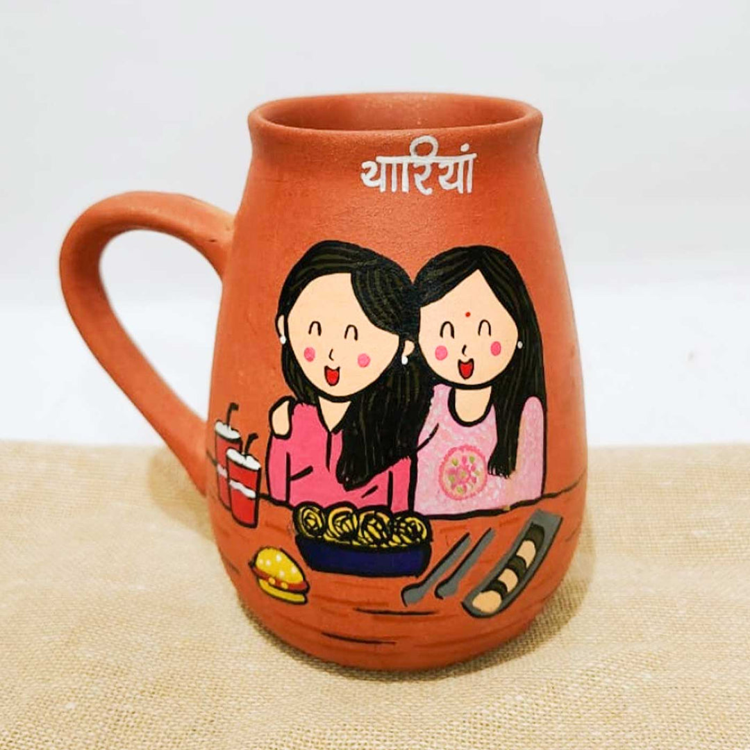 Personalised Terracotta Mugs with Photo Based Caricatures