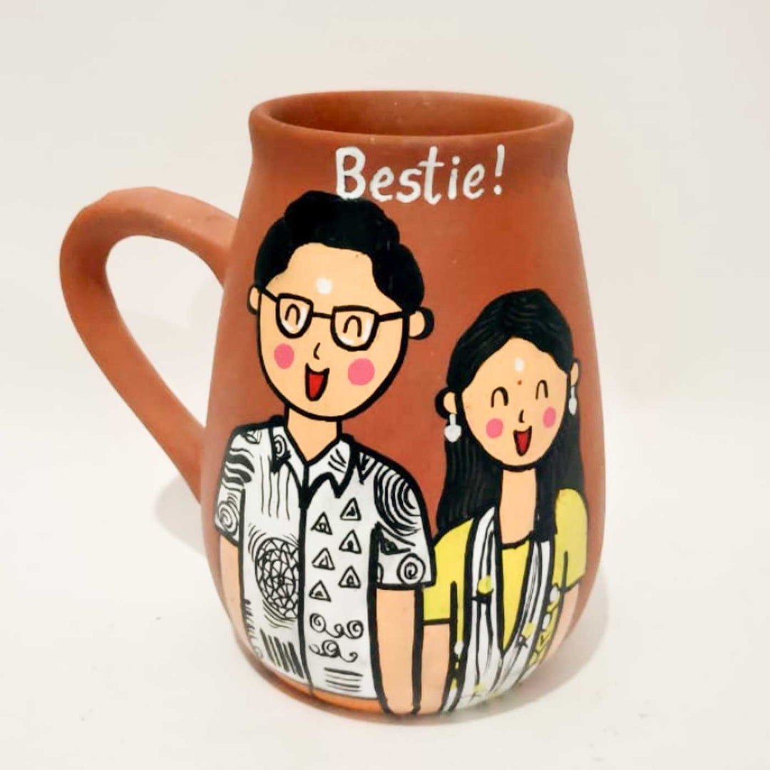 Personalised Terracotta Mugs with Photo Based Caricatures