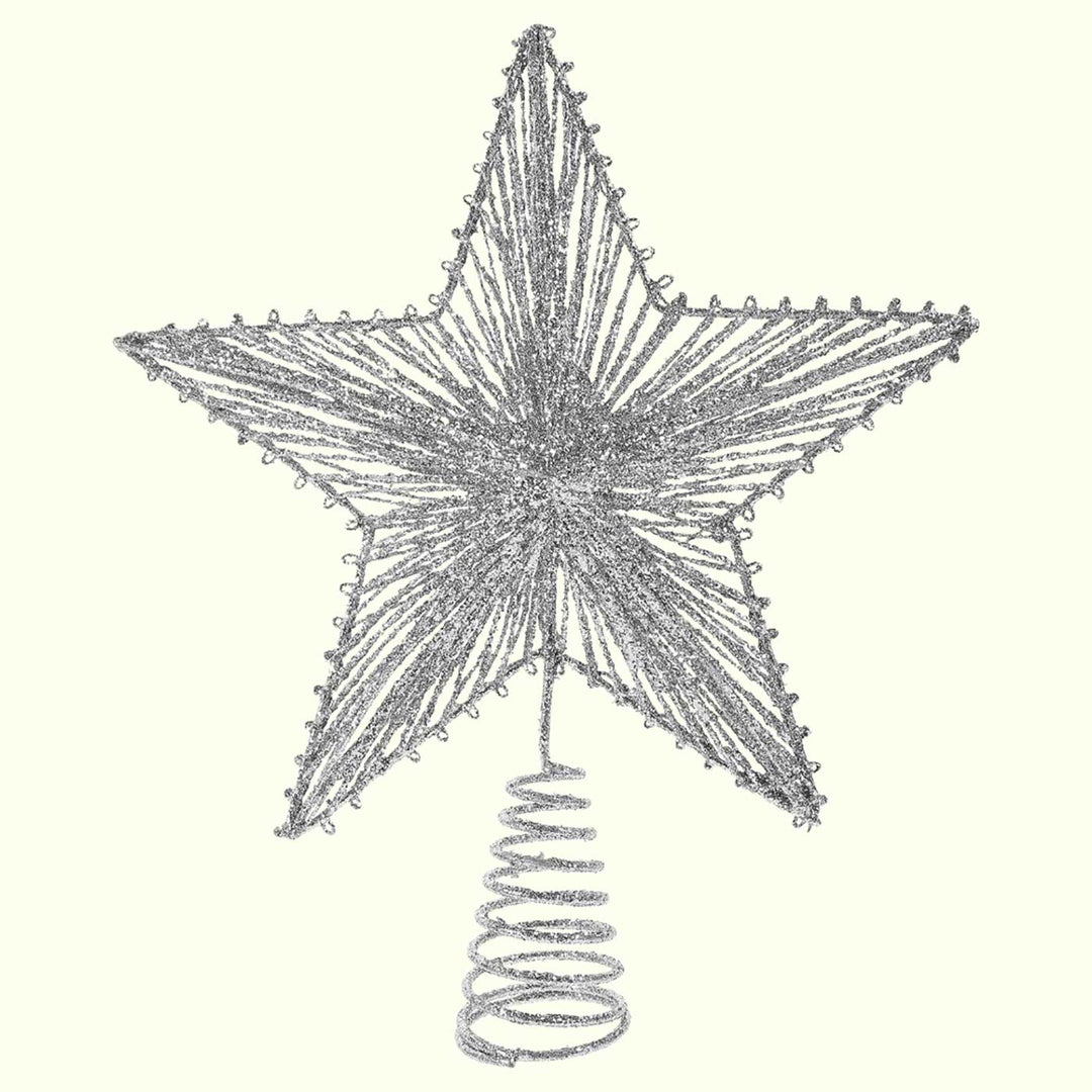 Sparkling Silver Metal Christmas Tree Star Topper For Christmas Tree Decoration