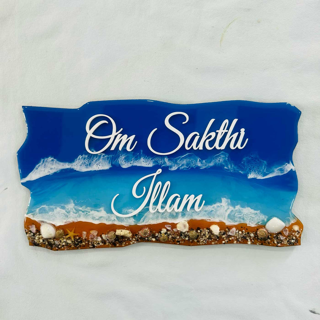 Personalized Dark Ocean Theme Resin Name Plate