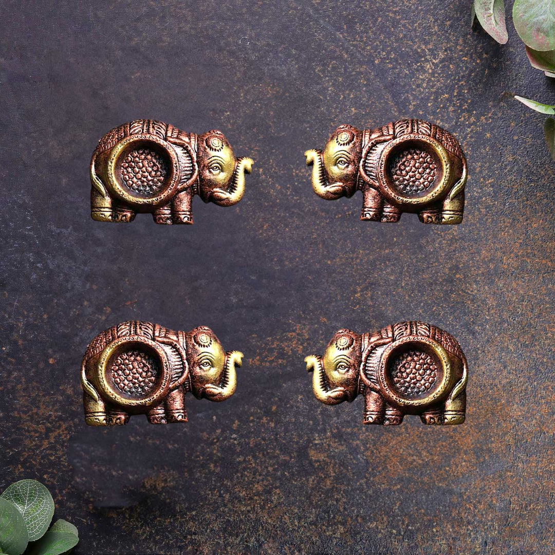 Handmade Elephant Terracotta Tealight Holder | Set Of 4