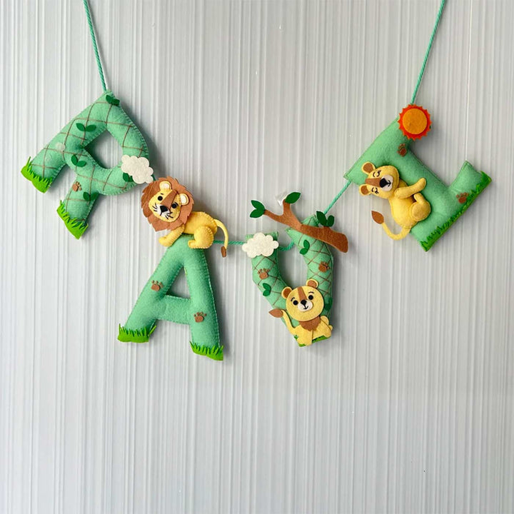 Personalized King Of The Jungle Felt Bunting / Garland For Kids