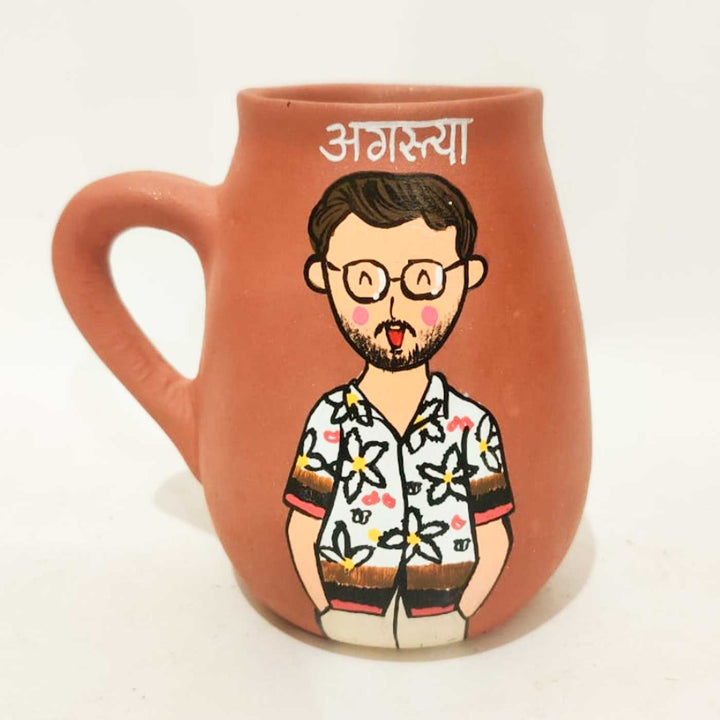 Personalised Terracotta Mugs with Photo Based Caricatures