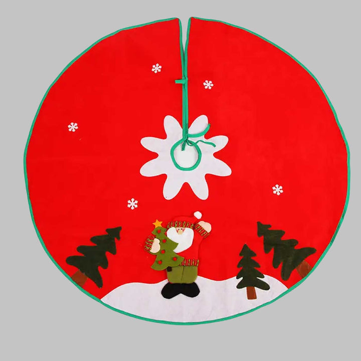 Personalized Santa's Playful Winter Felt Tree Skirt For Christmas Tree Decoration