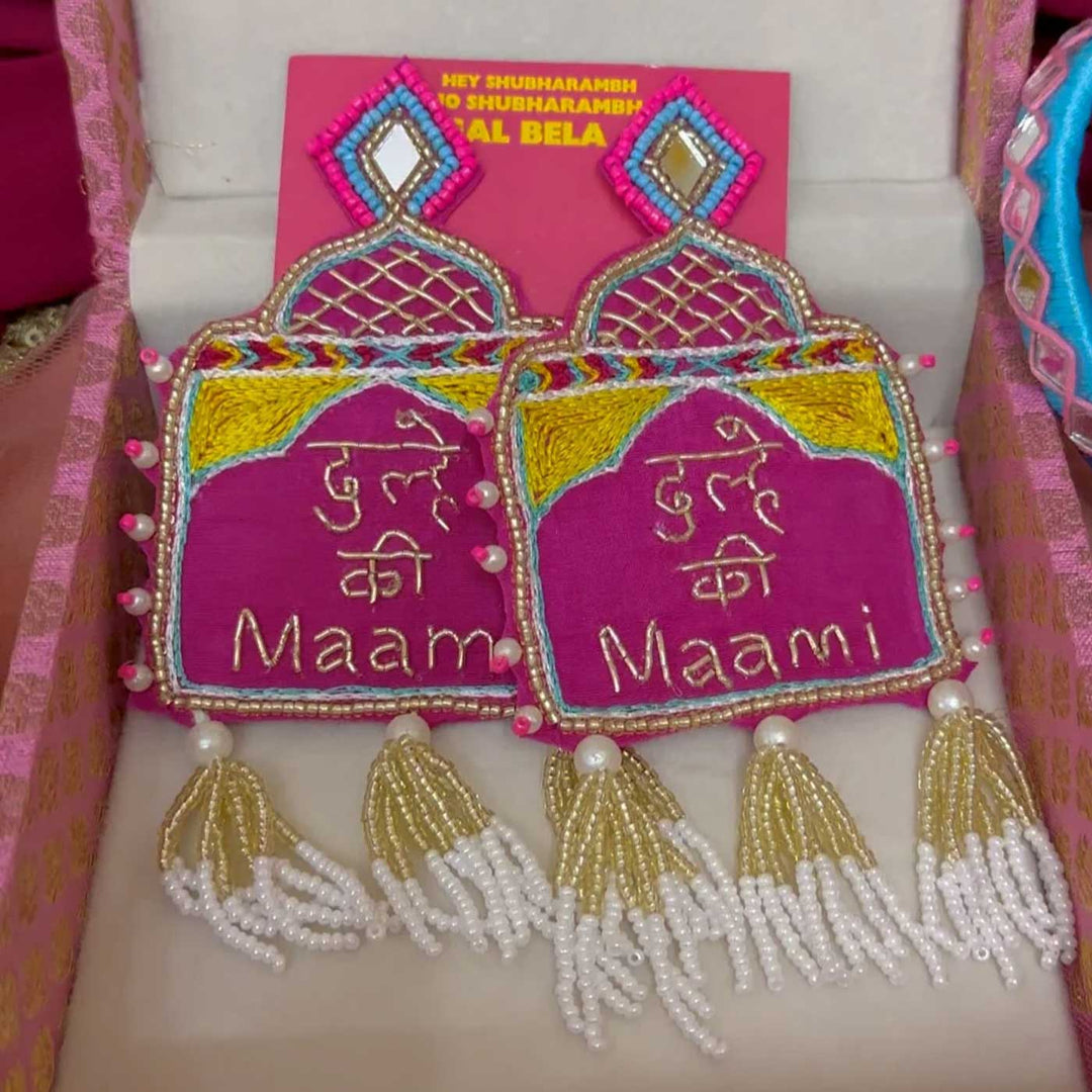 Handmade "Dulhe ki Maami" Beaded Earrings for Groom's Maternal Aunt