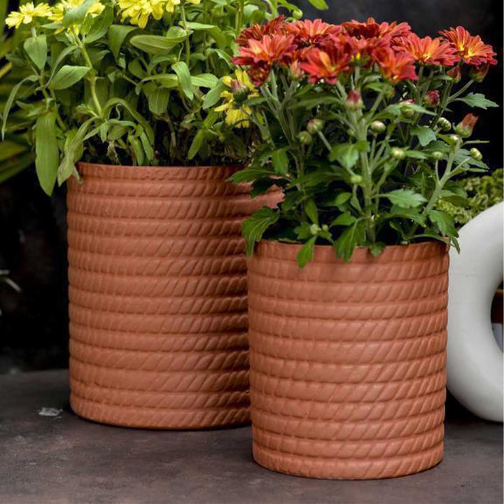 Handmade Zig Zag Terracotta Planter Pot | Set of 2