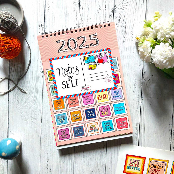 Notes to Self 2025 Spiral Calendar With Holidays | 10+ Freebies Included