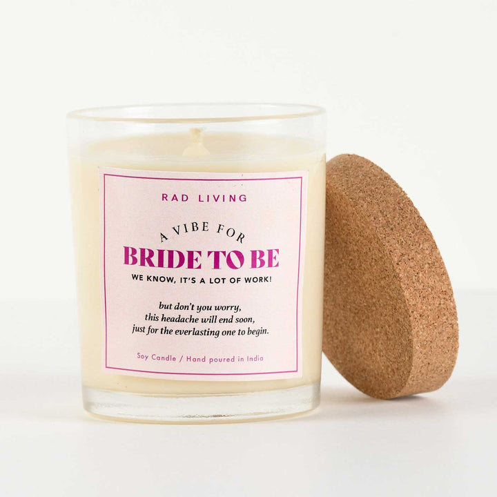 Hand Poured Bride To Be Fresh Lilies Scented Soy Wax Candle