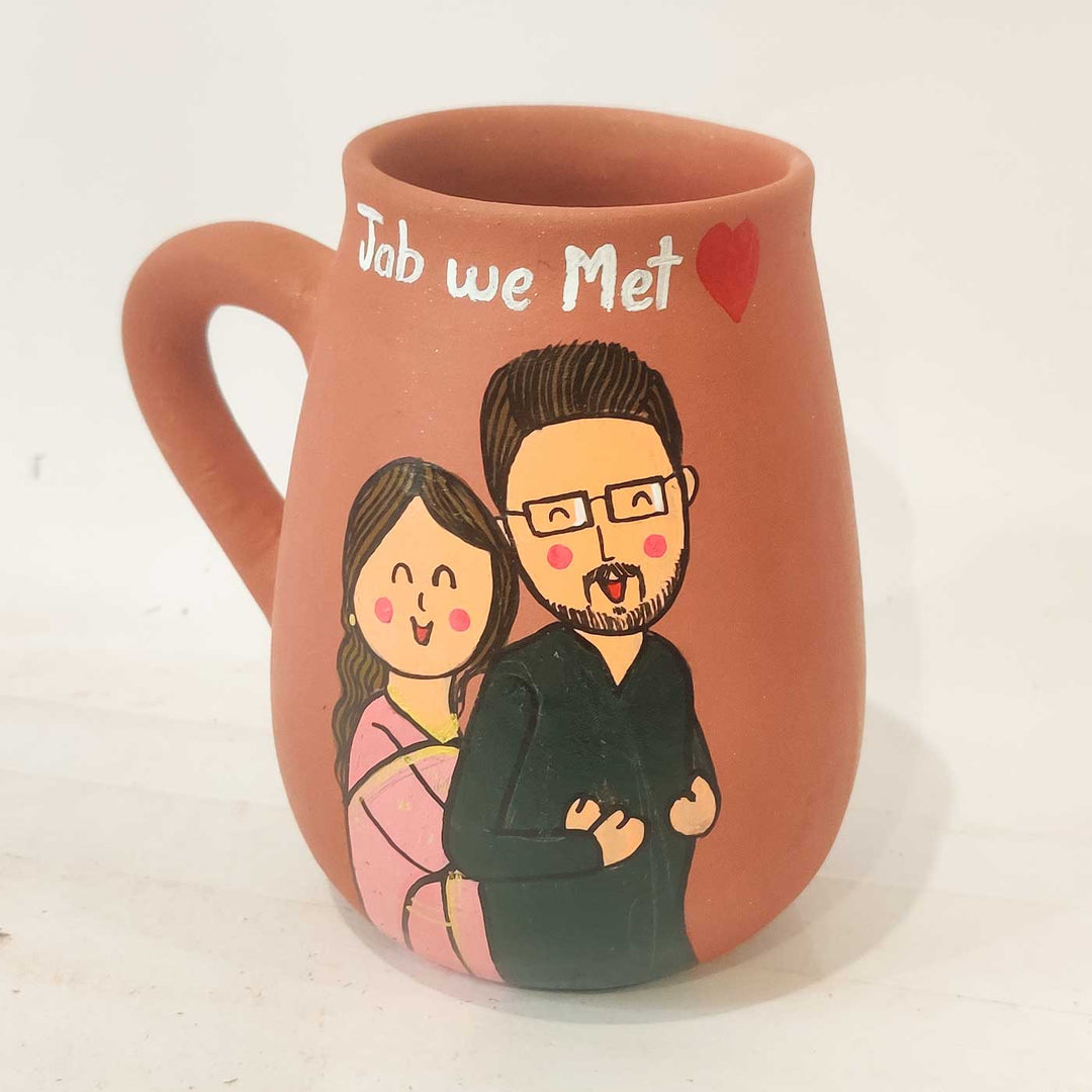 Personalised Terracotta Mugs with Photo Based Caricatures