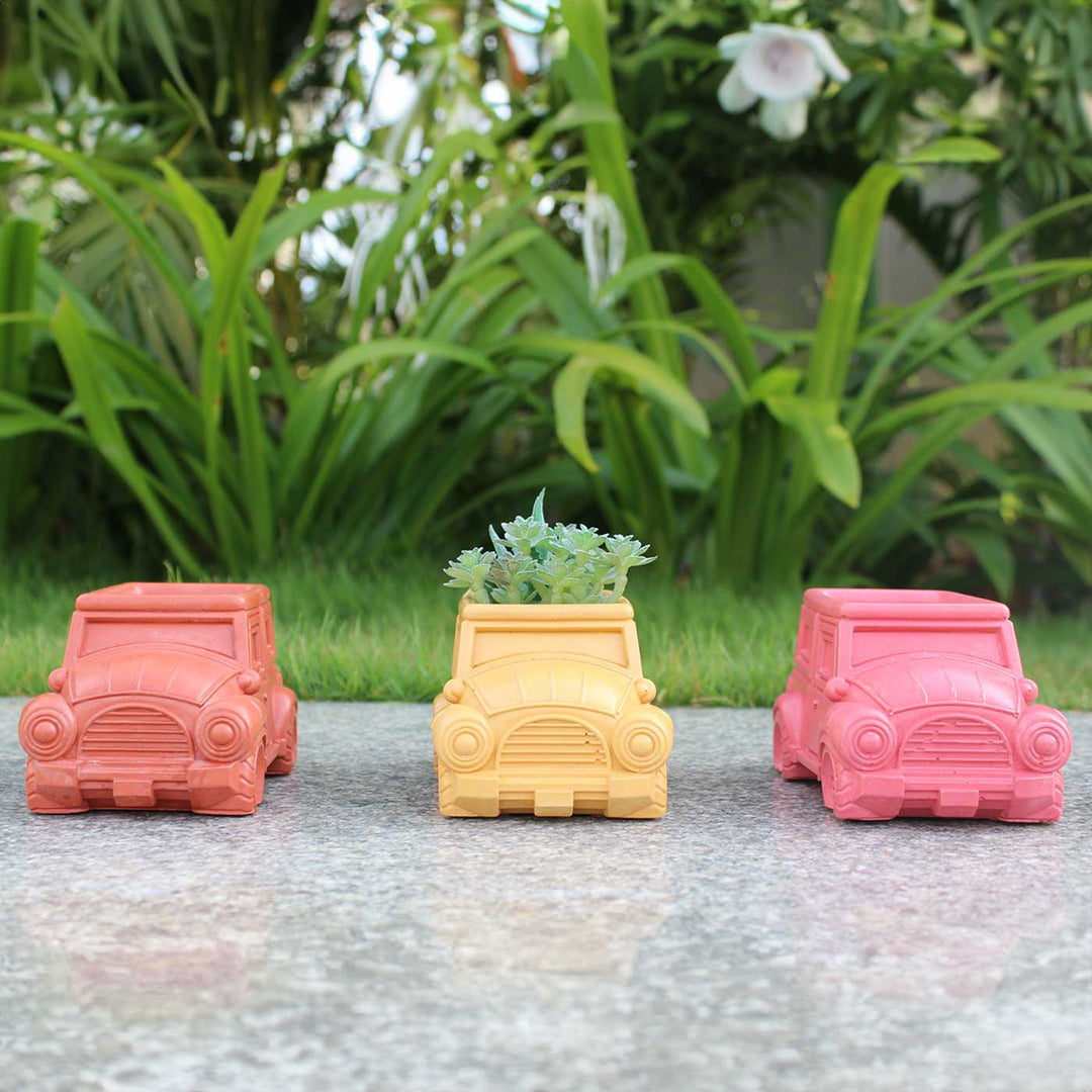 Hand-Painted Mini Jeep Terracotta Planter