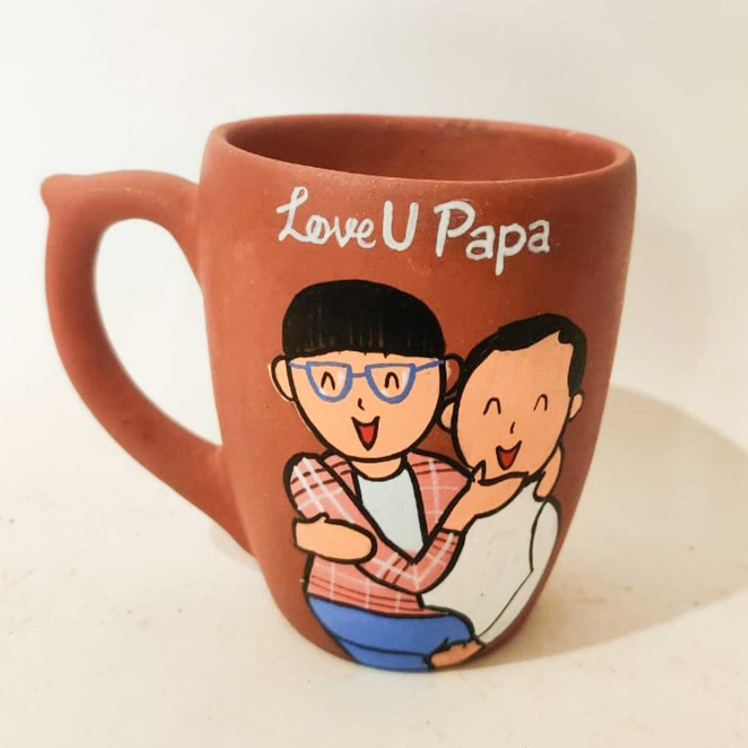 Handpainted Personalised 3D Terracotta Mug with Caricatures