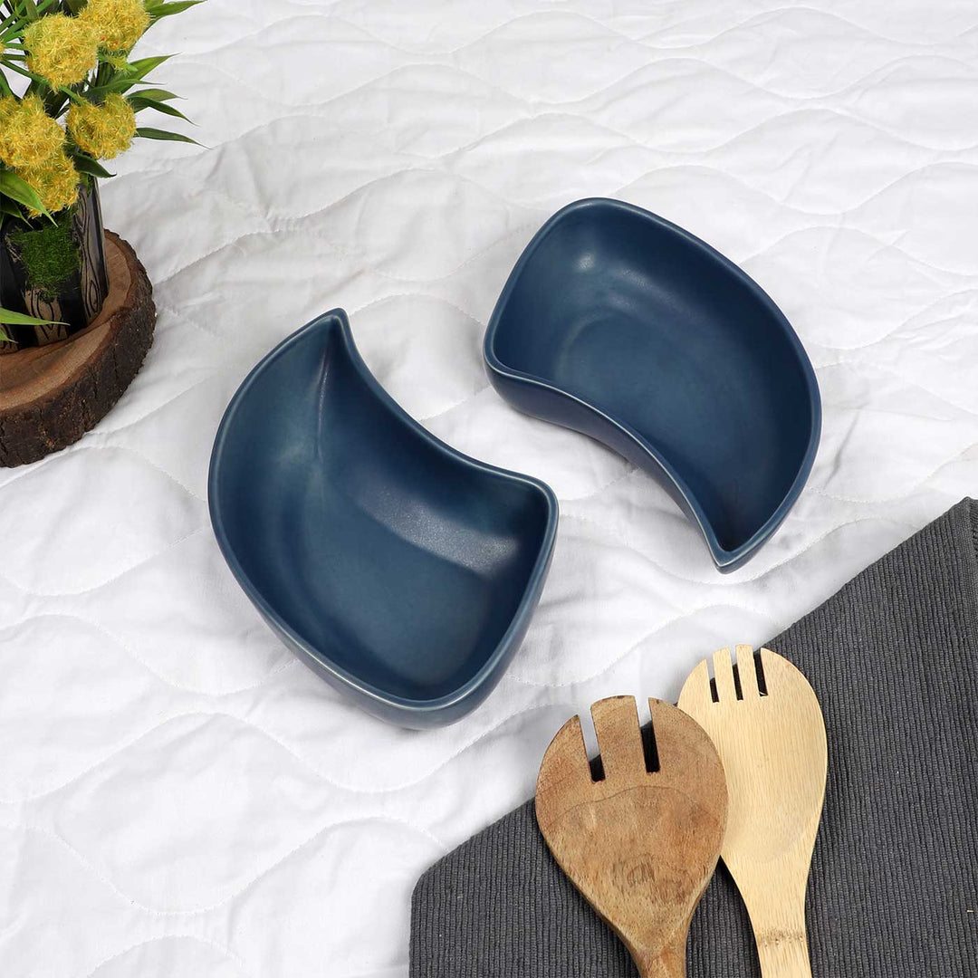 Handmade Cashew Shaped Ceramic Platter | Set Of 2