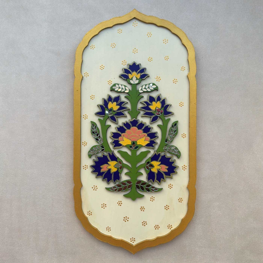 Hand-Painted Floral Theme MDF Wood Wall Decor