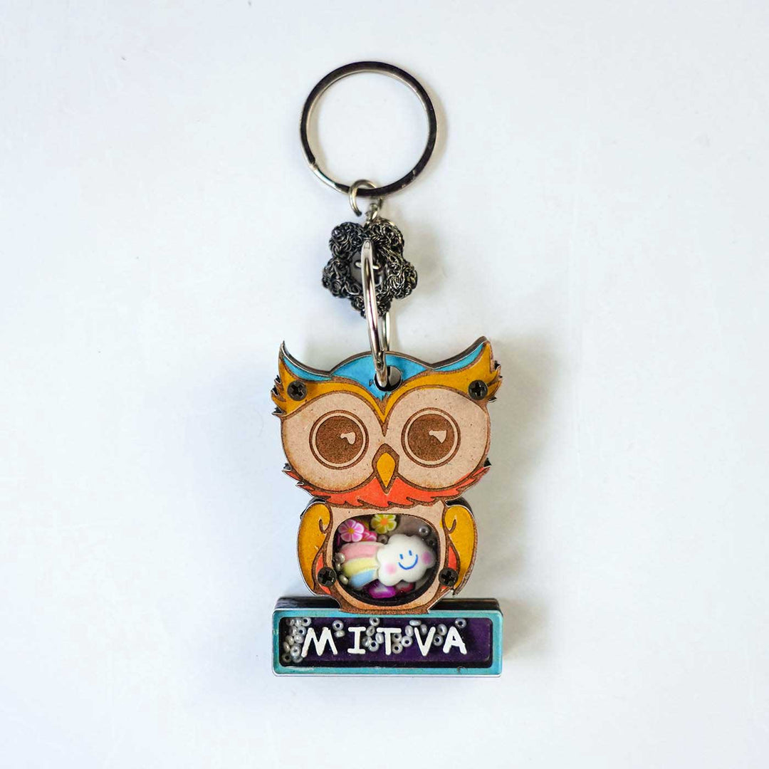 Personalized Cute Owl Keychain For Kids