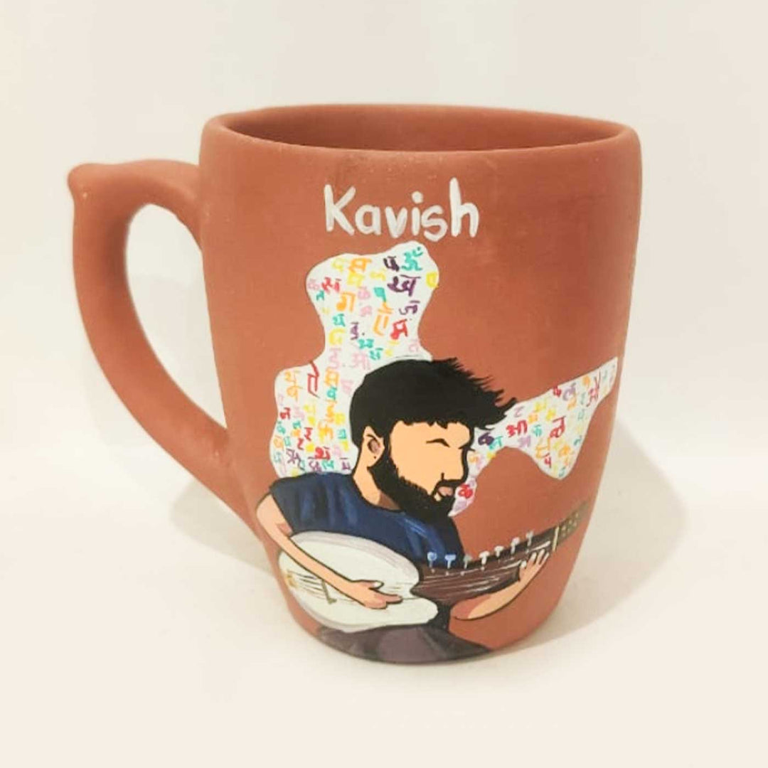 Handpainted Personalised 3D Terracotta Mug with Caricatures