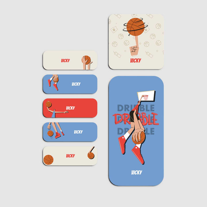 Personalized Basketball Fever Boy Theme Sticker Sheet | 40 Stickers