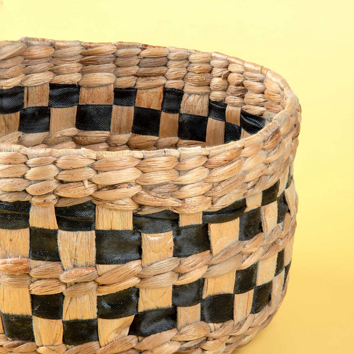 Handmade Natural Water Hyacinth Storage Basket | Set Of 2