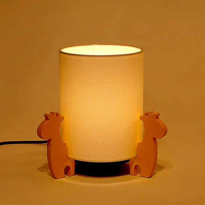 Handmade Giraffe Theme Wooden Table Lamp For Kids