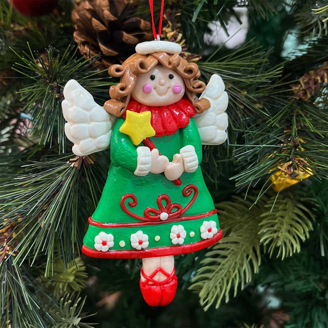 Handmade Frosty Fairy Clay Ornaments For Christmas Tree Decoration | Set Of 3