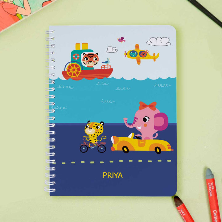 Personalized Let'S Travel Theme Spiral Bound Notebook | 60 Pages