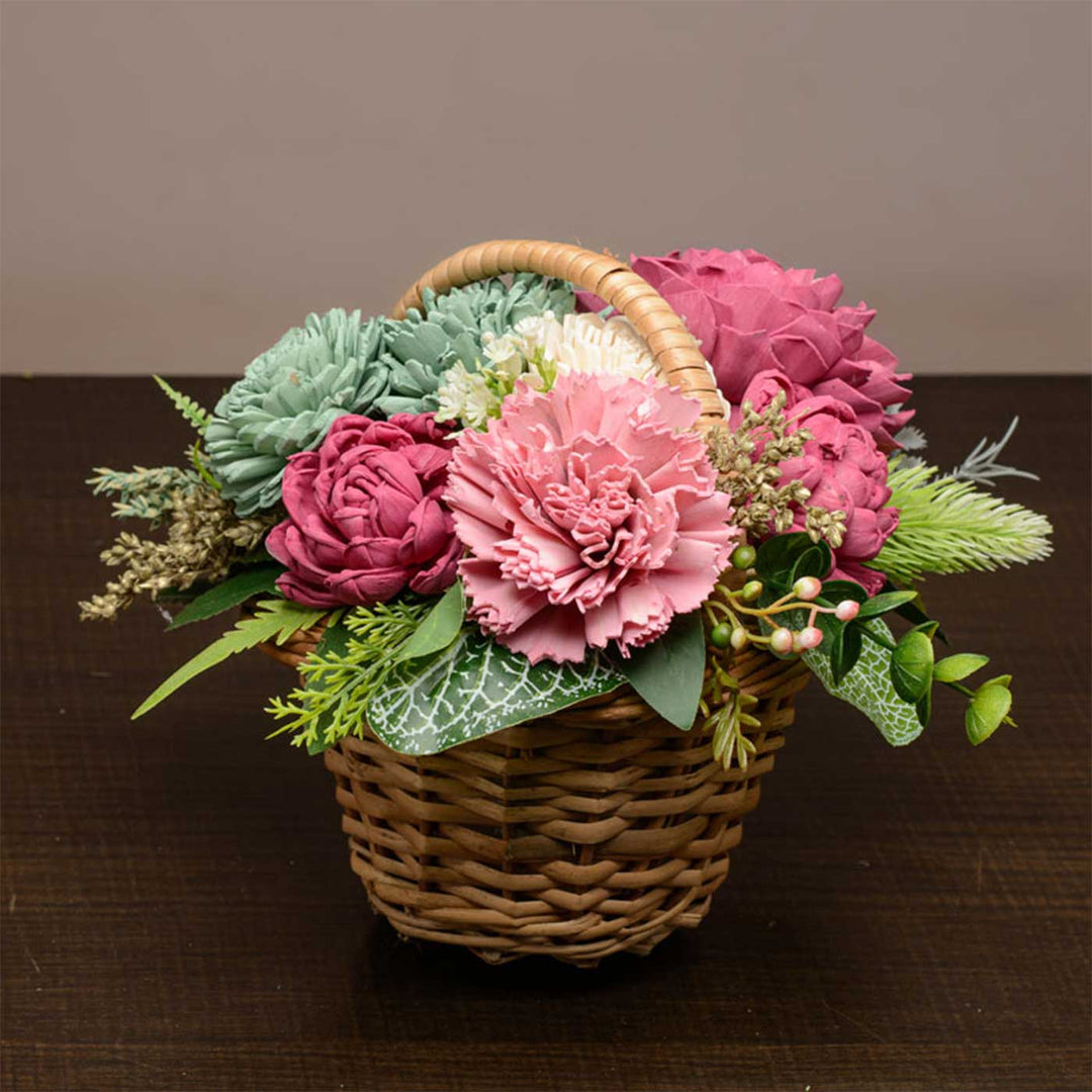 Handmade Basket Bliss Shola Flower Centerpiece