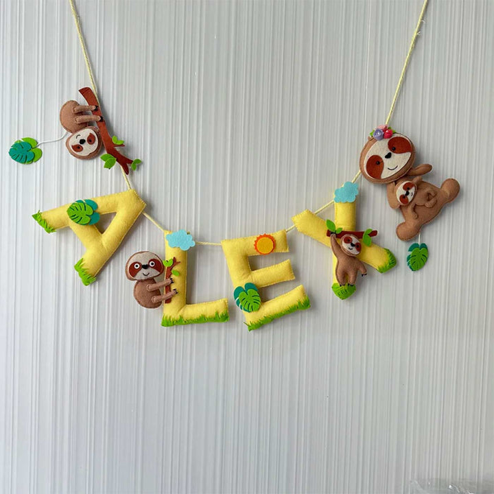 Personalized Sloth Sanctuary Felt Bunting / Garland For Kids