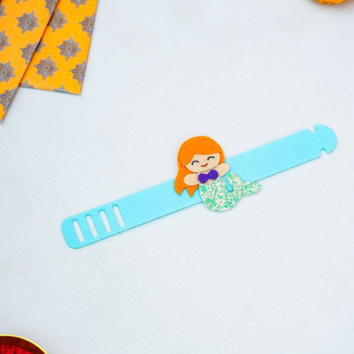 Kids Theme Felt Rakhi Band With Roli Chawal