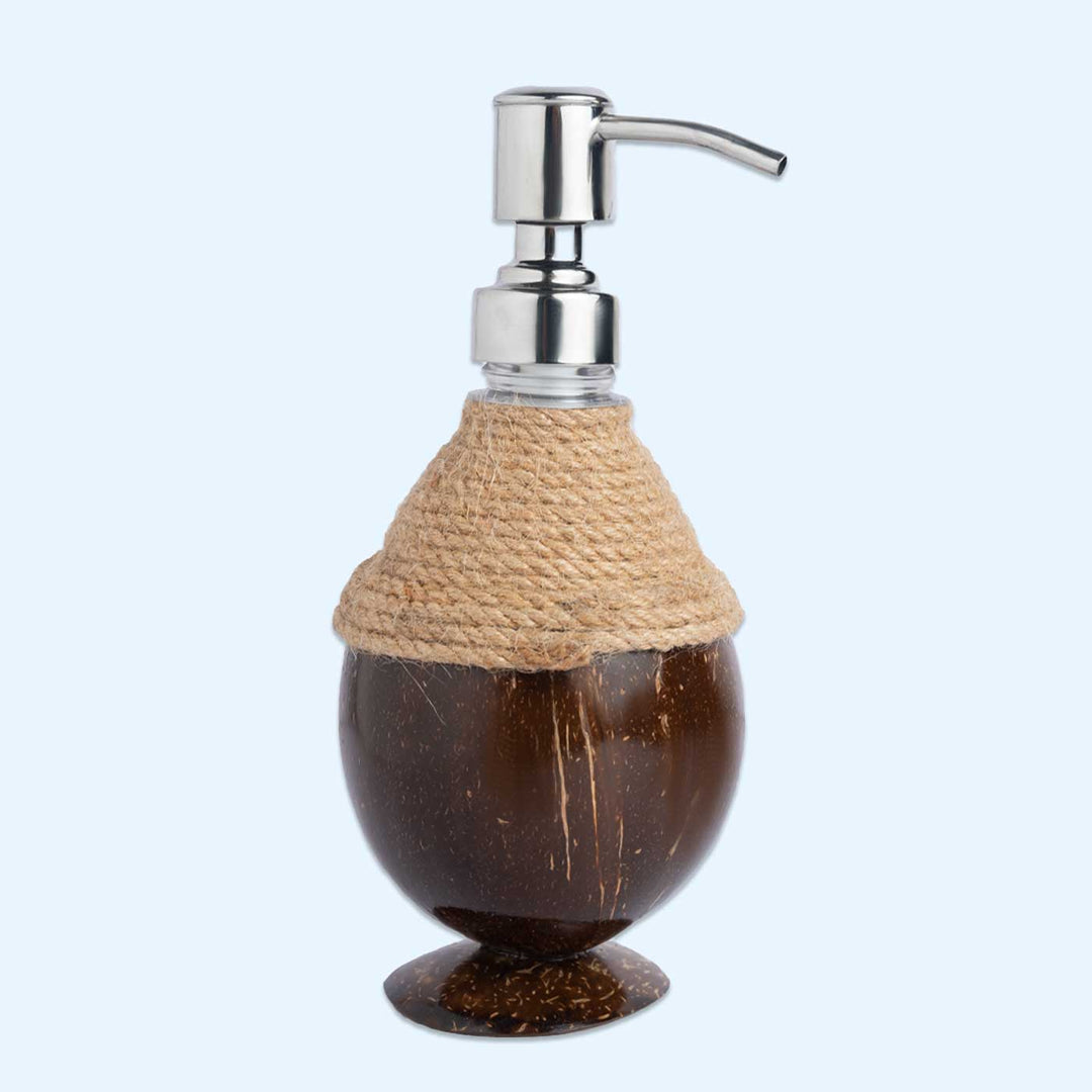 Eco-Friendly Handmade Coir Pump Coconut Shell Soap Dispenser