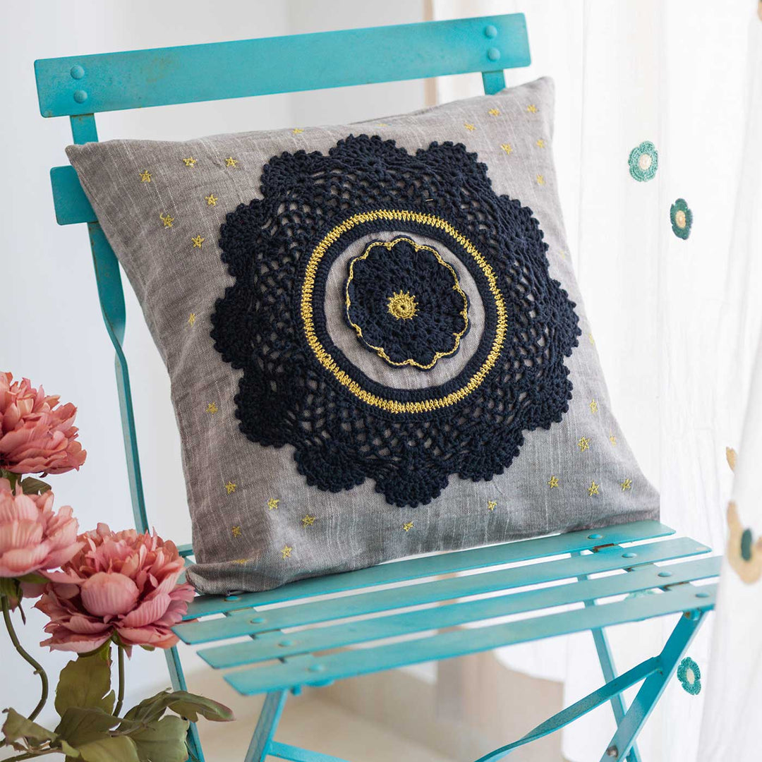 Handmade Prakriti Night Sky Cushion Cover | 16 inch