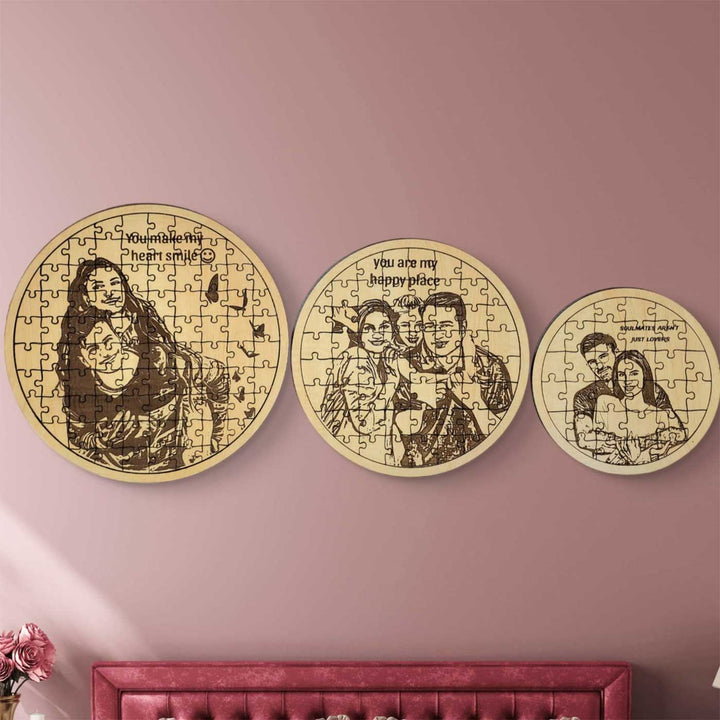 Photo Personalized Round MDF Wood Puzzle