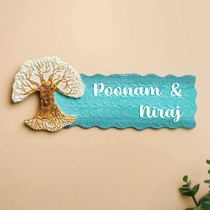 Personalized Tree Of Life Theme Mdf Wood Name Plate